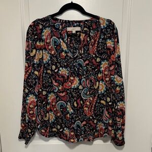LOFT Colorful Paisley Blouse